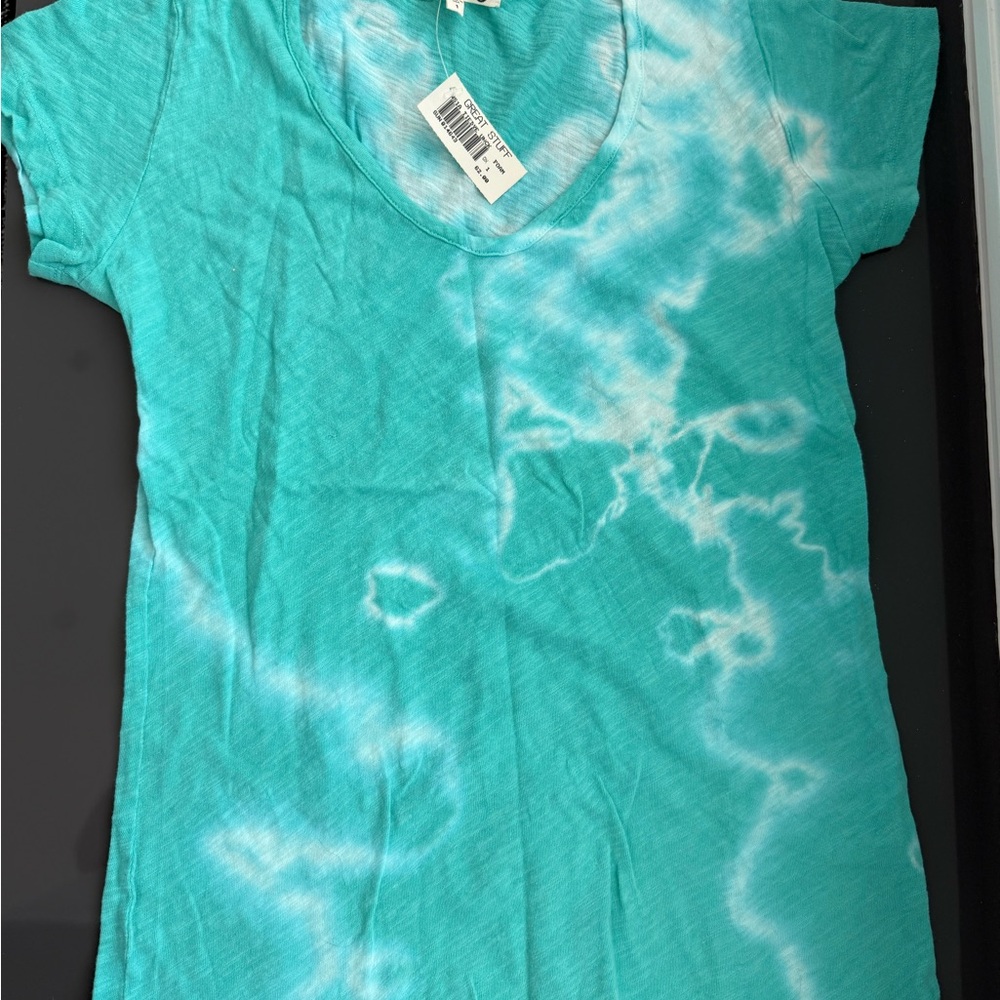 Sundry Green Short Sleeve Tee Tie-Dye Style